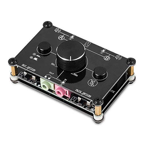 Nobsound Little Bear MC1023 2-Way Audio Microphone Headset Speaker Mic Switcher Headphone Switch Hub Volume Control Controller Selector 3.5mm RCA Advanced Version – Bild 3