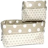 Stoffkorb SET Geschenkkörbe beige Schneeflocken