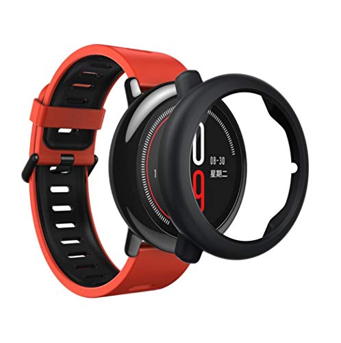 Protector para xiaomi HUAMI AMAZFIT,??Modaworld Accesorios de Reloj Inteligente Carcasa de PC Fundas Protector para HUAMI AMAZFIT Reloj Deportivo Inteligente (Negro, para HUAMI AMAZFIT)
