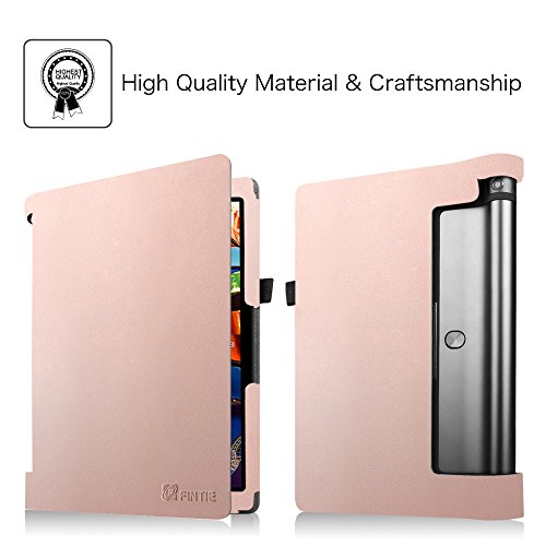 Fintie Lenovo Yoga Tablet 3 10 Hülle Case – Slim Fit Folio Premium Kunstleder Schutzhülle Tasche Etui Smart Cover mit Auto Sleep / Wake für Lenovo Yoga Tablet 3 25,7 cm (10,1 Zoll), Roségold - 4