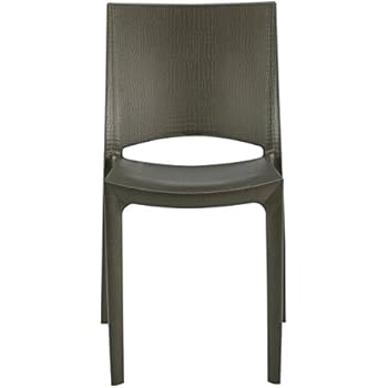Grandsoleil Sedia Upon Calima Mite | Policarbonato Grigio Fumé | 53x48x82 Cm | Piede Cromato | Made In Italy