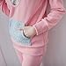 Bearsland Women's Sporty Cotton Maternity Nursing Nightgown Set Pink UK Size Large