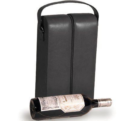 Preisvergleich Produktbild Clava Leather Two Wine Bottle Holder (Tuscan Black) by Clava