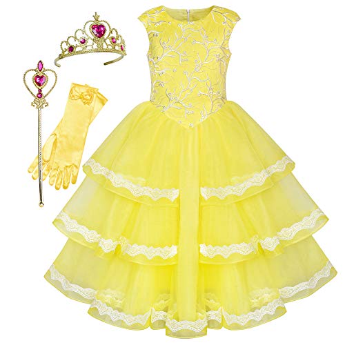 Sunny Fashion Princess Belle Dress Up Accessories Crown Magic Wand Age 4-12 Years