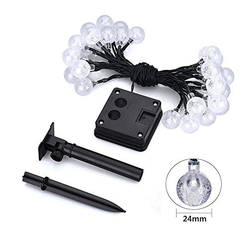 Preisvergleich Produktbild WXCCK Solarlichterkette, 20 LED-Außenbeleuchtung Garten Kristallkugel dekorative Lichter wasserdicht Indoor Outdoor-Lichterkette für Garten, Geschenk, Hof, Weihnachten