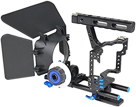 YELANGU Aluminum Alloy C500 Camera Video Cage with Matte Box and Follow Focus for Nikon,Pentax,Sony,Olympus Black,Orange,Red