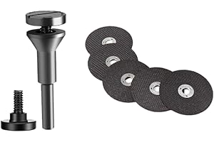 FUNNYTEK 5Pcs 3 inch Cut Off Wheels with 1/4 in Mounting Mandrel Kit for Die Grinder, Metal Cutting Discs for Rotary Tool Drill Attachment Cutter Die Grinder Accessories