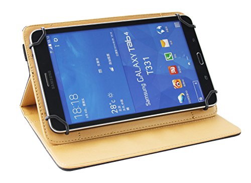 Emartbuy® Hisense Sero 8 Pro Tablet 8 Zoll Universal ( 7 – 8 Zoll ) Schwarz Premium PU Leder Multi Angle Executive Folio Wallet Case Cover Tan Interior mit Kartensteckplätze + Schwarz Eingabestift - 5