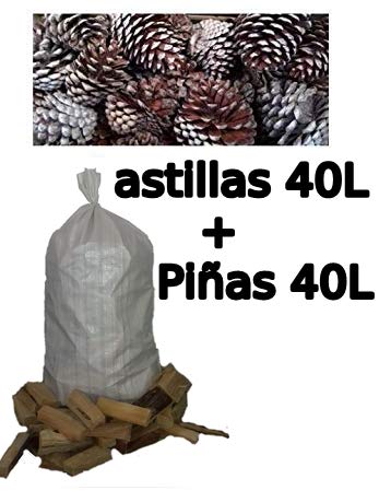 Viveros Horizon Forestal Astillas de Pino 40 litros más Piñas secas 40 litros