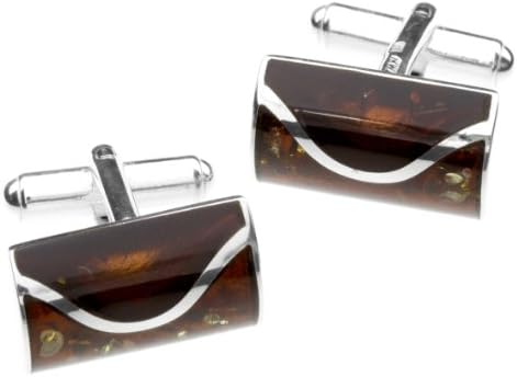 In Collections 110257005340 Men'S Silver Amber Cufflinks