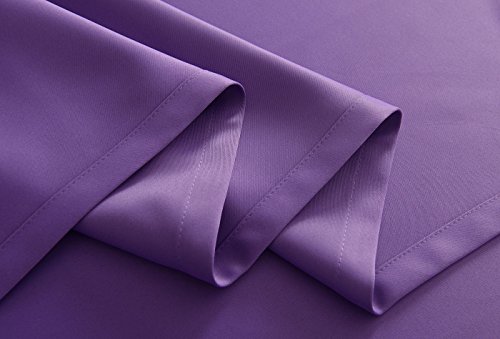 Verdunklungsgardine blickdicht, 2 Stück 245×140 (HxB), Lila Ösen Thermo Vorhang Gardine Verdunklungsvorhang Blackout, 206000 - 9