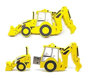 Nexgen, Backhoe Loader, Caterpillar, JCB Shape USB Pendrive 32GB JCB Machine Shape USB Flash Drive with Tin Box Gift Pack, Rubberized / PVC Material (Laptops, Computers, TV`s Dvr`s) JCB Pen Drive