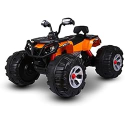 Quad elettrico ARANCIONE LT870 per bambini ATV MONSTER 12 V luci e suoni 5-8 km/h. MEDIA WAVE store ®