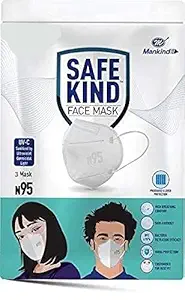 Mankind safe kind 5 layer N-95 face mask without filter (pack of 3)#@