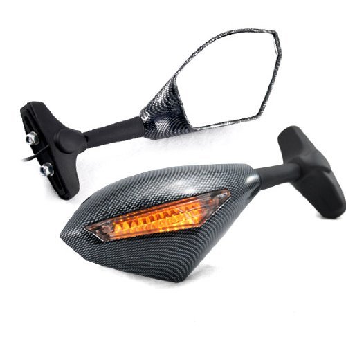 Motorcycle Chrome Plated Billet Aluminum Outside Rearview Side View Mirrors Multi Angle Adjustable Blindsight Rearview Handle Bar End Convex Universal Fit For Suzuki SV650 Katana 600 750 GSX600F GSX750F