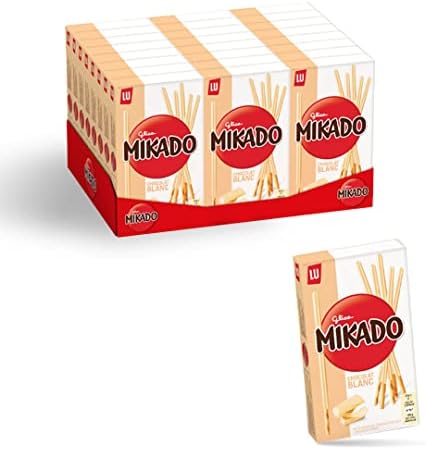 Mikado Biscotto Ricoperto di Cioccolato Bianco, 24 x 70 g