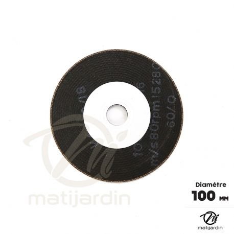 Meule d'affûtage chaîne tronçonneuse pour affûteuse Mini Jolly. Ø 100 mm. Epaisseur 3 mm - Pièce neuve