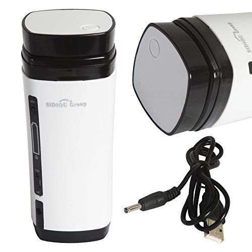 Sidiou Group Automatische Rühren nachladbare USB-Stromversorgung Beheizte Warmer Kaffee Wasser-Getränk-Cup Getränke Tee Heizung Tasse 130ml (weiß) - 8