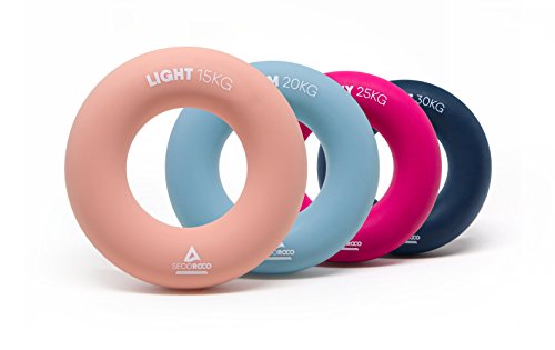 Handtrainer/ Unterarmtrainer Set. "Light" 15KG, "Medium" 20KG, "Heavy" 25KG & "Extreme" 30KG. Aus 100% lebensmittelechtem Silikon. Zum Training Deiner Kraft und Ausdauer