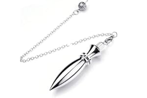 CHILL FRENCH Dowsing Pendulum - Egyptian Thoth Brass | High Vibrational Quality | 18cm Chain Included | Heavy Silver-Metal Radiesthesia Pendulum | Universal Divinatory Pendulum – L. 6.5cm