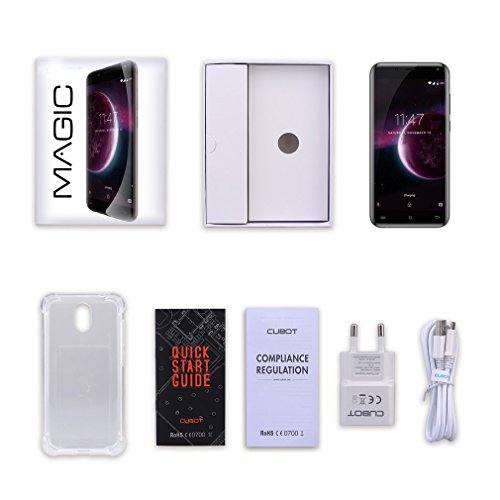 Cubot Magic Smartphone ohne Vertrag Android 7.0 4G-LTE Dual Sim, 5 Zoll HD IPS Touch Display, 3GB RAM+16GB ROM, Dual Rear Kamera 13MP+ 5MP Front Kamera, kapazitives Display, GPS, Wifi, Bluetooth 4.0,2600mAh Akku (Schwarz )