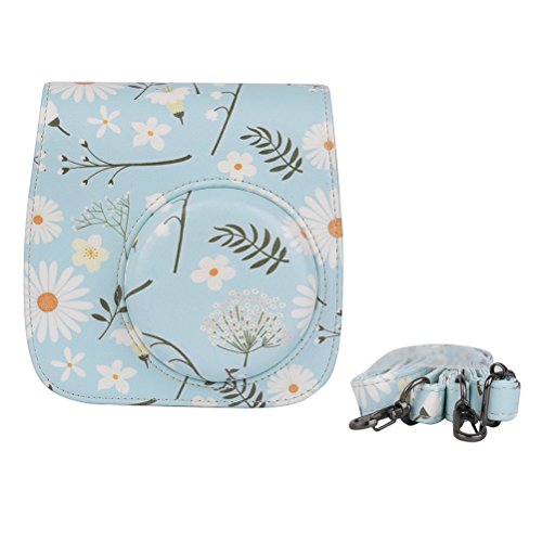 LEDMOMO PU Leather Compact Case with Strap for Fujifilm Instax Mini 8/ Mini 8+/ Mini 9 Instant Camera