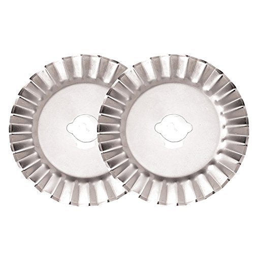 45mm Pinking Wave Decorative Rotary Cutter Blades Scrapbooking Fabric Paper Leather Craft Rotary Cutter Refill Replacement Blades (2)