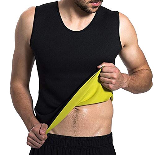 Camisetas Termicas de Compresion para Hombre Faja Barriga y Abdomen Chaleco de Neopreno Cremallera adelgaza vientre Sin mangas de neopreno Correa del corsé chaleco transpirar gimnasia Tank Tops