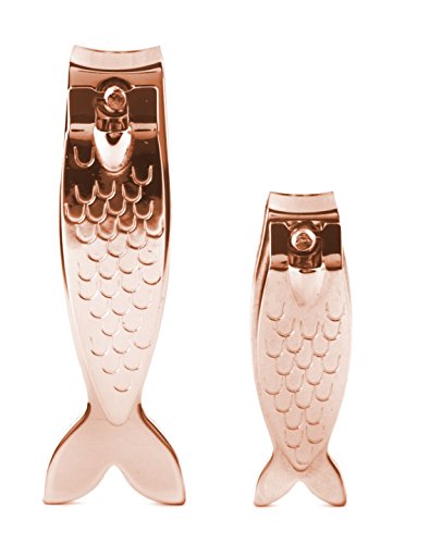 Kikkerland Big Fish Little Fish Set 2 Strong Copper-Plated Hand And Feet Nail Clippers