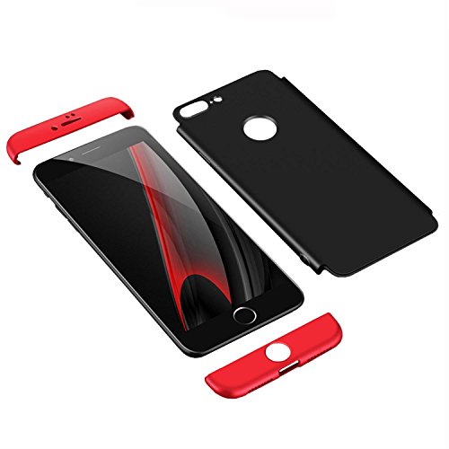 iPhone 6 Hülle, Aostar 3 in 1 Ultra Dünner PC Harte Case 360 Grad Ganzkörper Schützend Handyhülle Case Cover Bumper Schutzhülle Vollschutz Schale für iPhone 6/6s (iPhone 6/6s, Schwarz+Rot) - 6