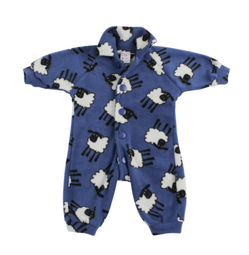 RP01 CozyBear Blue Sheep Fleece Romper Suit - age 12 to 18 months