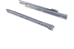 INDAUX Coppia GUIDE Scorrevoli a rullo, rotella PER CASSETTI + chiusura SOFT AMMORTIZZATA - vari colori e misure (700mm, Nero)