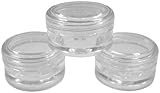 5ml Empty Plastic Cosmetic Jars x 10 CLEAR with CLEAR Lids for Creams/Sample/Make-Up/Glitter Storage