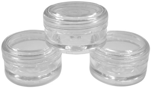 5ml Empty Plastic Cosmetic Jars x 10 CLEAR with CLEAR Lids for Creams/Sample/Make-Up/Glitter Storage