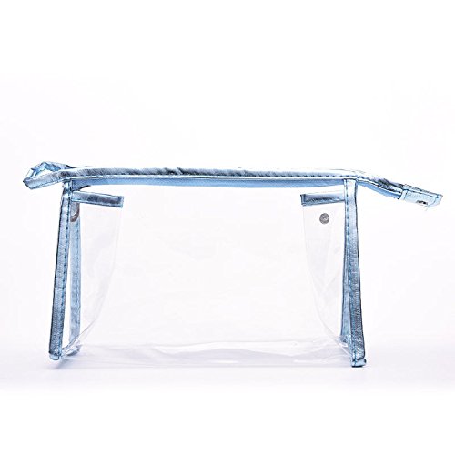 Velishy(TM) Clear PVC Plastic Zipper Travel Cosmetic Toiletry Bag