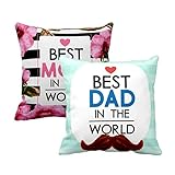 YaYa cafe for Parents, Best Mom Dad in The World Cushion Covers 12X12 inches Marriage Mothers Fathers Day