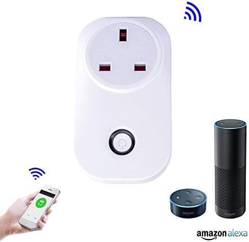 Wi-Fi Smart Plug, UK Plug Smart Socket Remote Control Lights and Appliances for IOS / Android App Work with Alexa (Echo not included)