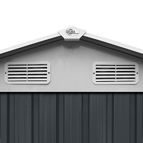 Gerätehaus Metall verzinkt 4,51m³ inkl. Schiebetüren und Fundament Geräteschuppen Anthrazit Gerätehaus Metallgerätehaus Farbauswahl - 6