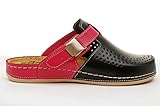  Dr Punto Rosso BRIL Y77 Komfortschuhe Lederschuhe Pantolette Clog Damen, Schwarz Pink, EU 40