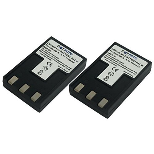 2 x Dot Foto Batterie de qualit   pour Canon NB-1L  NB-1LH - 3 7v   1000mAh - garantie de 2 ans - Canon Digital IXUS 200a  300  300a  320  330  400  430  500  V  V2  V3  VII