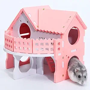 Wooden Hamster House, Rat Hideout, Gerbil Hut Hideaway Exercise Play Toys Chews for Dwarf Hamster,Mouse, Rat,Gerbil and Other Pet Small Animals.