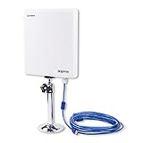 antena wifi direccional casera Para uso exterior Approx APPUSB26DB - Adaptador Wireless USB (26 dBi, 2000 MW, 150 Mbps), Color Blanco