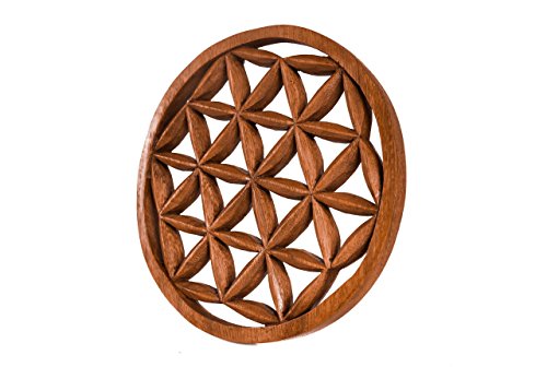 Wand Deko ~ ALYAH ~ Blume des Lebens – 20 cm – Handgearbeitet – aus Holz (ws260-2) - 4