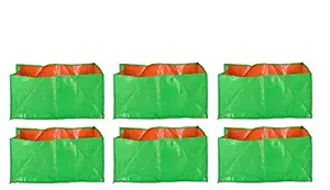 YUVAGREEN Terrace Gardening Leafy Vegetable Grow Bag (18x12x9-inch, Green) - Pack of 6