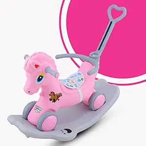 Clever Fox Charlie DLX Horse Ride on Musical Toy Rockers for Kids Rocker Indoors and Outdoors Made in India for 1 to 3 Years Unisex Kids Toy Color Pink