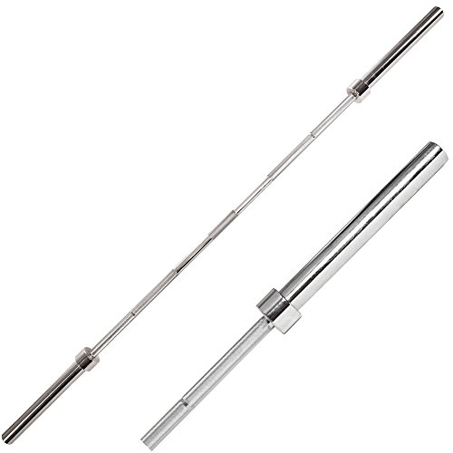 Wettkampf Olympia Langhantelset 220 cm + Scheiben mit Grifflöchern gummiert 50mm 100 KG + Federverschlüsse 50mm C.P. Sports - 2