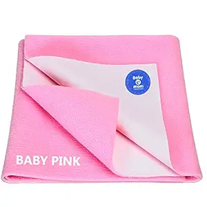 BABY & MOM COMPANY Mattress Protector Waterproof, Kids Dry mat Pink Small Size (70cm x 50cm)