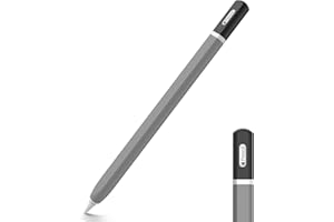 TRONWIN Apple Pencil 2nd Generation case, Silicone Apple Pencil 2 Sleeve Classic Pencil Design Cover Perfect Grip Skin Compatible with Apple Pencil 2nd Generation (Grey)