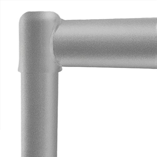 Shopfitting Warehouse Stabiler, Großer Kleiderständer, Garderobenständer – Robuste 61cm lange Profi-Kleiderstange komplett aus Stahl in Silbergrau - 4