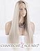 Chantiche Natural Looking Dark Roots Long Ombre Blonde Wig Straight Hair Synthetic Lace Front Wigs UK for Women Side Part Heat Resistant Fiber 22 Inches